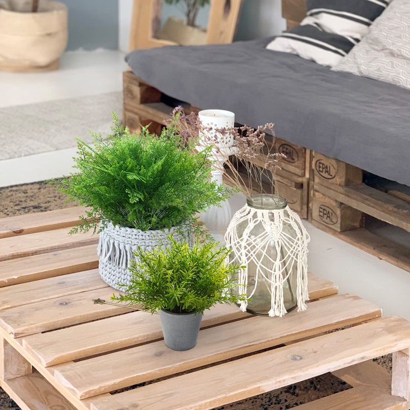 LOVENIMEN Artificial Shrubs, Persian Fern Leaves Plastic Plants Greenery Grass Simulation Fake Bushes Outdoor Indoor Home Garden Verandah Parterre Table Centerpieces Arrangements Decoration 4 pcs - Image 3
